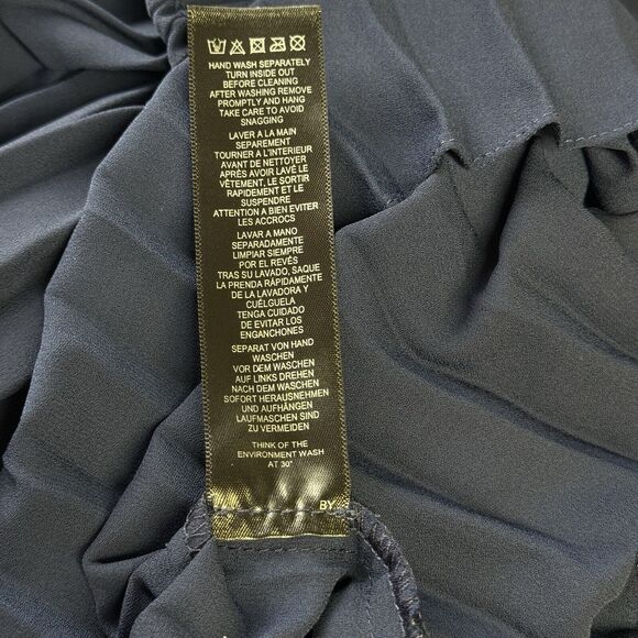 asos Women’s Off the Shoulder Pleated Top Sz 10 Blue Short Sleeve Flare Flowy - Picture 9 of 9